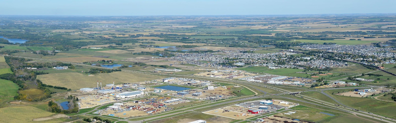 aerial view of industrial park
