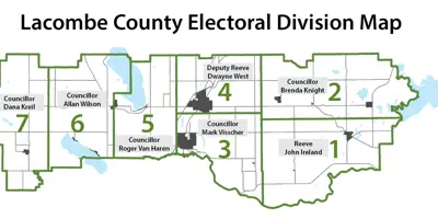Image of Lacombe County Divisions and Councillors